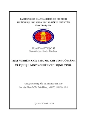 Trải Nghiệm Của Cha Mẹ Khi Con Tự Hại: Nghiên Cứu Định Tính