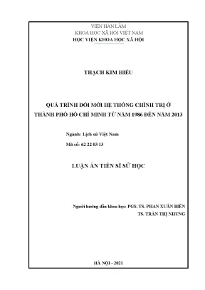 Quá Trình Đổi Mới Hệ Thống Chính Trị Ở Thành Phố Hồ Chí