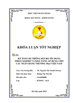 Kế Toán Dự Phòng Rủi Ro Tín Dụng Theo IAS/IFRS Tại Ngân