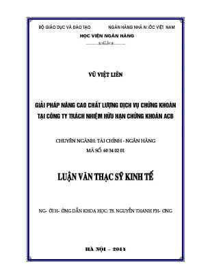 Nâng Cao Chất Lượng Dịch Vụ Tại Công Ty Chứng Khoán ACB