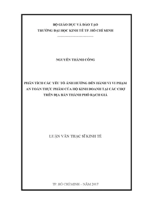 Phân Tích Yếu Tố Ảnh Hưởng Đến Vi Phạm An Toàn Thực Phẩm