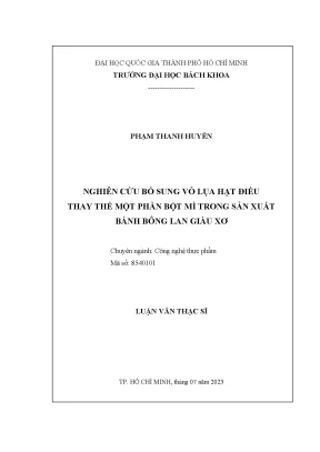 Nghiên Cứu Vỏ Lụa Hạt Điều Thay Thế Bột Mì Trong Bánh 