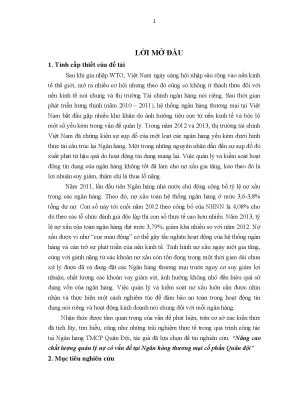 Nâng cao chất lượng quản lý nợ có vấn đề tại Ngân hàng