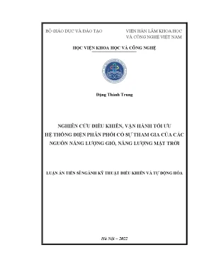 Nghiên Cứu Tối Ưu Hệ Thống Điện Phân Phối Với Nguồn Năng