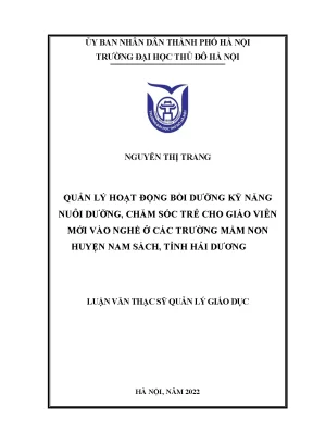 Quản Lý Bồi Dưỡng Kỹ Năng Nuôi Dưỡng Trẻ Cho Giáo Viên 