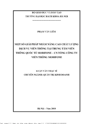 Giải Pháp Nâng Cao Chất Lượng Dịch Vụ Viễn Thông Tại