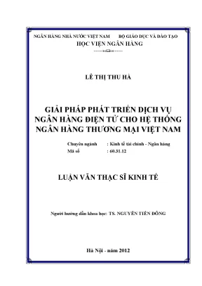 Phát Triển Dịch Vụ Ngân Hàng Điện Tử Tại Việt Nam: Giải