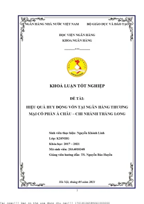 Hiệu Quả Huy Động Vốn Tại Ngân Hàng Thương Mại Cổ Phần Á