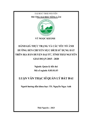 Đánh Giá Chuyển Mục Đích Sử Dụng Đất Tại Huyện Đại Từ,