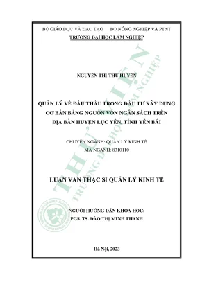 Quản Lý Đấu Thầu Trong Đầu Tư Xây Dựng Cơ Bản Tại Huyện