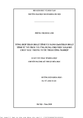 Nghiên Cứu Ứng Dụng Nano ZnO và Than Hoạt Tính Trong Xử