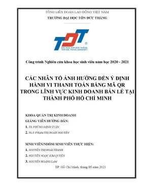 Các Nhân Tố Ảnh Hưởng Đến Hành Vi Thanh Toán Bằng Mã QR