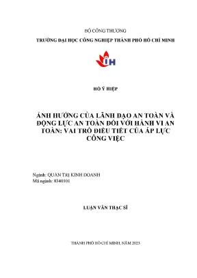 Ảnh Hưởng Của Lãnh Đạo An Toàn Đến Hành Vi An Toàn Trong