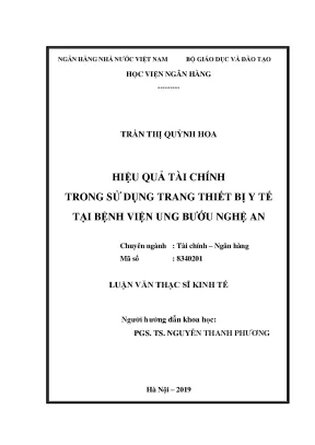 Nâng Cao Hiệu Quả Tài Chính Trong Sử Dụng Trang Thiết Bị