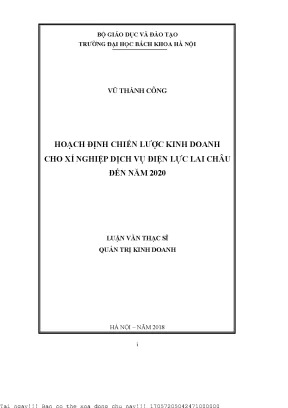 Chiến Lược Kinh Doanh Dịch Vụ Điện Lực Lai Châu Đến Năm 2020