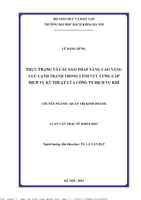 Nâng Cao Năng Lực Cạnh Tranh Trong Cung Cấp Dịch Vụ Kỹ Thuật