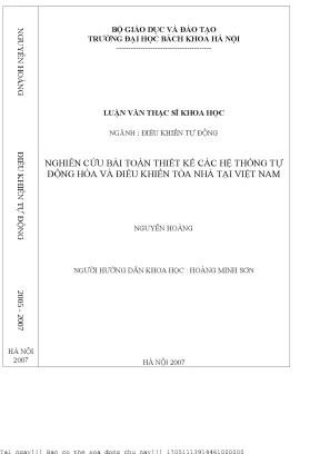 Nghiên Cứu Thiết Kế Hệ Thống Tự Động Hóa Tòa Nhà Tại 