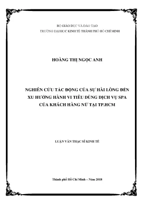 Nghiên Cứu Tác Động Của Sự Hài Lòng Đến Hành Vi Tiêu