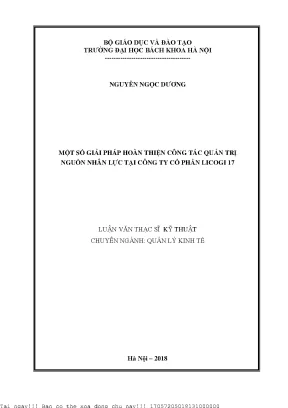 Giải Pháp Tối Ưu Quản Trị Nguồn Nhân Lực Tại Công Ty Cổ