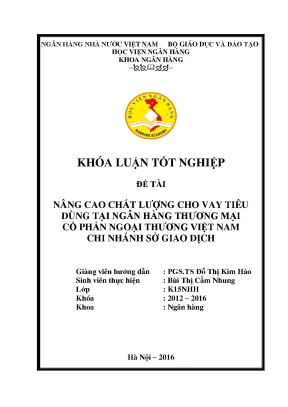 Nâng Cao Chất Lượng Cho Vay Tiêu Dùng Tại Ngân Hàng