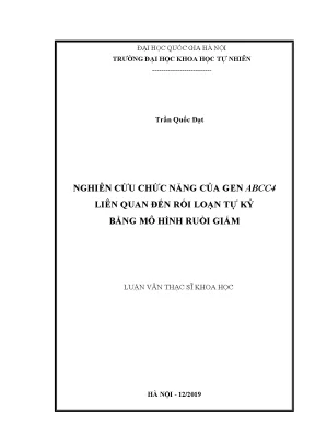 Nghiên Cứu Chức Năng Gen ABCC4 Liên Quan Đến Rối Loạn Tự