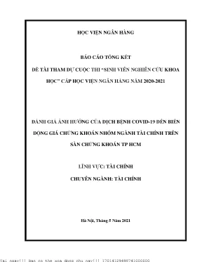 Đánh Giá Ảnh Hưởng Của COVID-19 Đến Giá Chứng Khoán