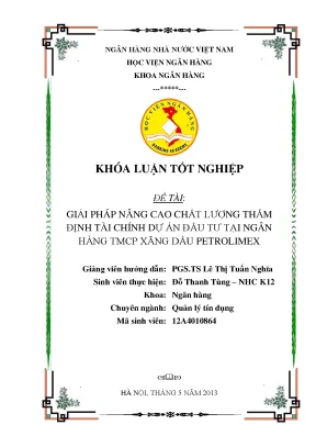 Giải Pháp Nâng Cao Chất Lượng Thẩm Định Tài Chính Dự Án 