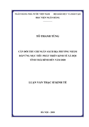 Cân Đối Thu Chi Ngân Sách Địa Phương Tỉnh Thái Bình Đến