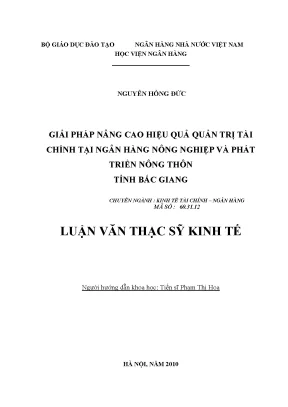 Giải Pháp Nâng Cao Hiệu Quả Quản Trị Tài Chính Tại Ngân