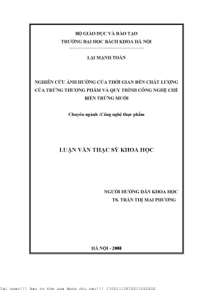 Nghiên Cứu Ảnh Hưởng Của Thời Gian Đến Chất Lượng Trứng