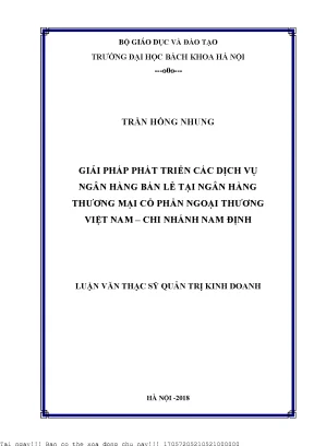 Giải Pháp Phát Triển Dịch Vụ Ngân Hàng Bán Lẻ Tại Ngân