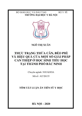 Thực trạng thừa cân, béo phì ở học sinh tiểu học tại Bắc