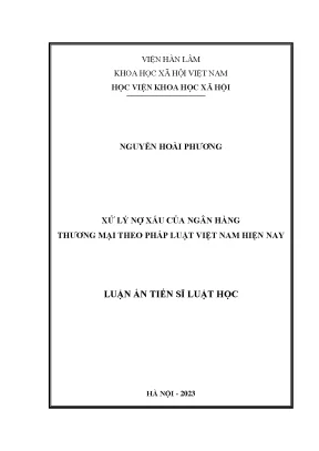 Xử Lý Nợ Xấu Ngân Hàng Thương Mại Theo Pháp Luật Việt