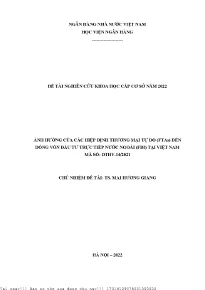 Ảnh Hưởng Của Hiệp Định Thương Mại Tự Do Đến Dòng Vốn