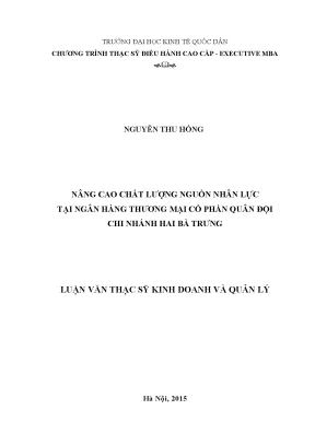Nâng Cao Chất Lượng Nguồn Nhân Lực Tại Ngân Hàng TMCP 