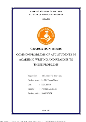 Vấn đề chung của sinh viên ATC trong viết học thuật và 
