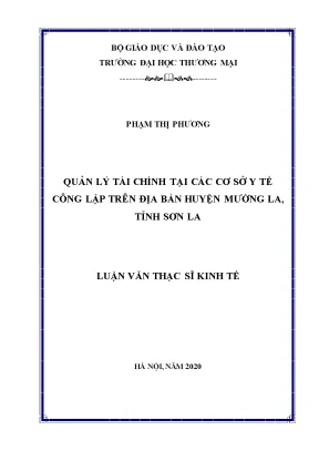 Quản Lý Tài Chính Tại Các Cơ Sở Y Tế Công Lập Huyện