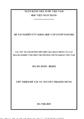 Các Yếu Tố Ảnh Hưởng Đến Hiệu Quả Hoạt Động Của Doanh