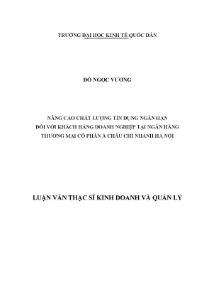 Nâng Cao Chất Lượng Tín Dụng Ngắn Hạn Tại Ngân Hàng TMCP
