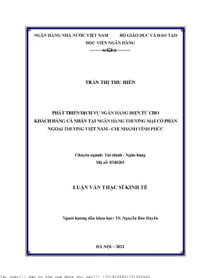 Phát Triển Dịch Vụ Ngân Hàng Điện Tử Cho Khách Hàng Cá