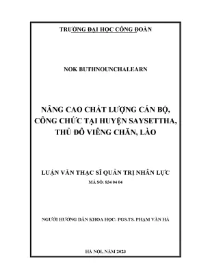 Nâng Cao Chất Lượng Cán Bộ, Công Chức Tại Huyện