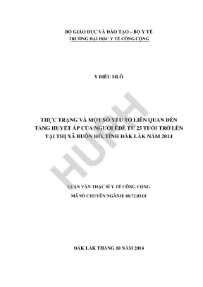 Nghiên Cứu Tăng Huyết Áp Ở Người ÊĐê Tại Buôn Hồ, Đăk Lăk