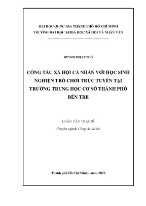 Công Tác Xã Hội Đối Với Học Sinh Nghiện Trò Chơi Trực