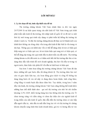 Giải pháp phát triển hàng hoá cho thị trường chứng khoán