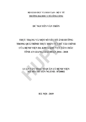 Thực Trạng Tự Chủ Tài Chính Tại Bệnh Viện Đa Khoa Khu