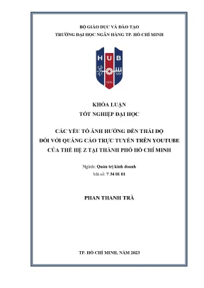 Ảnh Hưởng Của Quảng Cáo Trực Tuyến Trên YouTube Đến Thái 