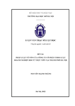 Pháp Luật Về Vốn Của Công Ty Cổ Phần Theo Luật Doanh