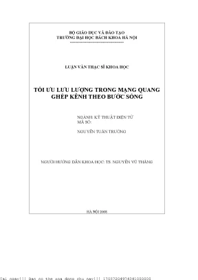 Tối Ưu Lưu Lượng Trong Mạng Quang Ghép Kênh Theo Bước Sóng