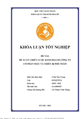 Chiến Lược Kinh Doanh Hiệu Quả cho Công Ty Cổ Phần Máy