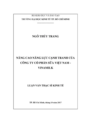 Nâng Cao Năng Lực Cạnh Tranh Của Vinamilk: Giải Pháp Đến